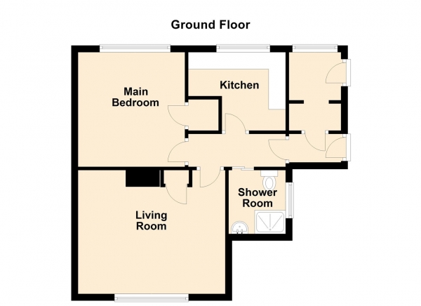 Floor Plan for 1 Bedroom Semi-Detached Bungalow for Sale in Bamburgh Crescent, Shiremoor, Newcastle Upon Tyne, NE27, 0NX -  &pound115,000