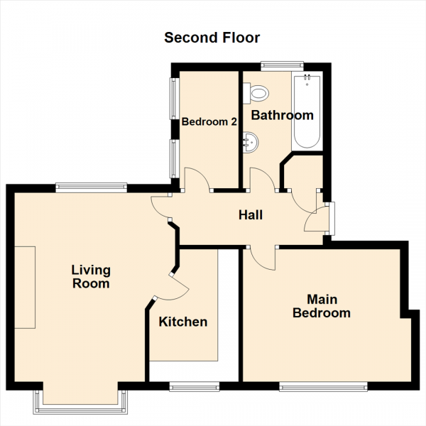 Floor Plan Image for 2 Bedroom Property for Sale in Bell Street, North Shields