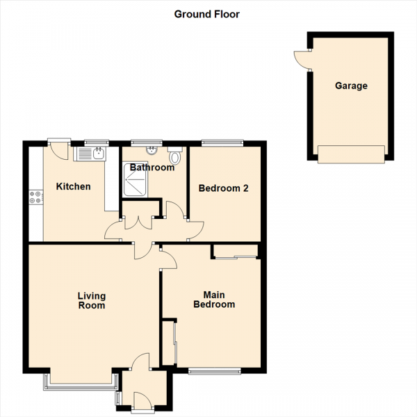 Floor Plan Image for 2 Bedroom Semi-Detached Bungalow for Sale in Glendale Road, Shiremoor, Newcastle Upon Tyne