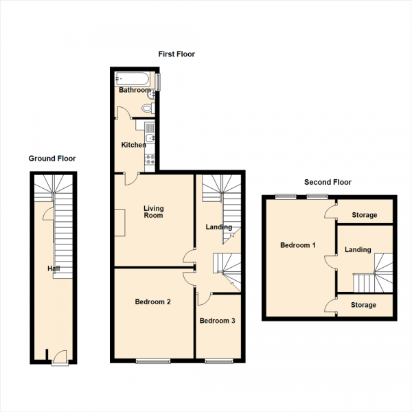 Floor Plan Image for 3 Bedroom Maisonette for Sale in Nile Street, North Shields