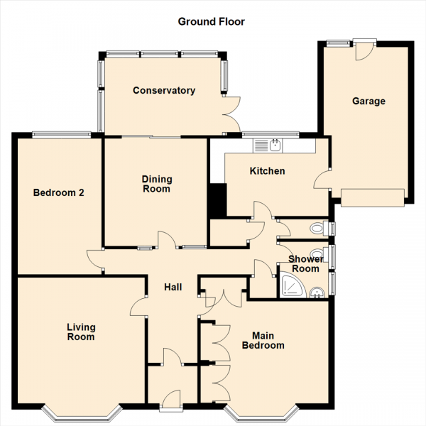 Floor Plan Image for 2 Bedroom Semi-Detached Bungalow for Sale in Solway Avenue, North Shields