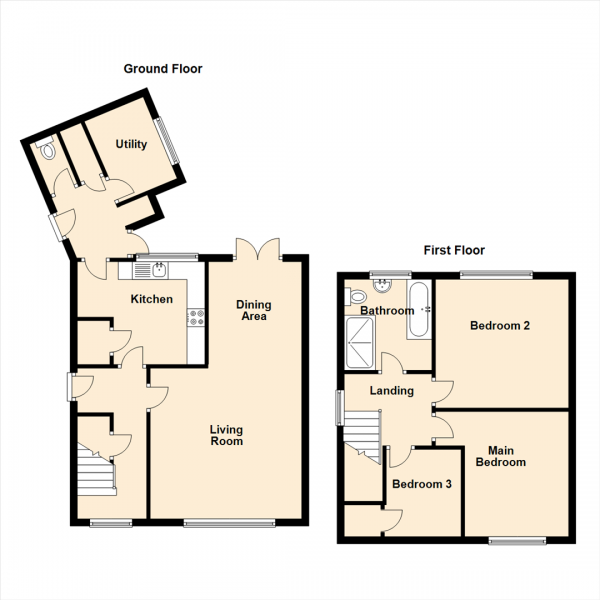 Floor Plan Image for 3 Bedroom Semi-Detached House for Sale in Edington Road, Marden, North Shields