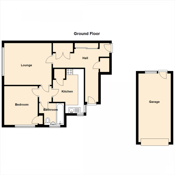 Floor Plan Image for 1 Bedroom Ground Flat for Sale in Malvern Road, Preston Grange, North Shields