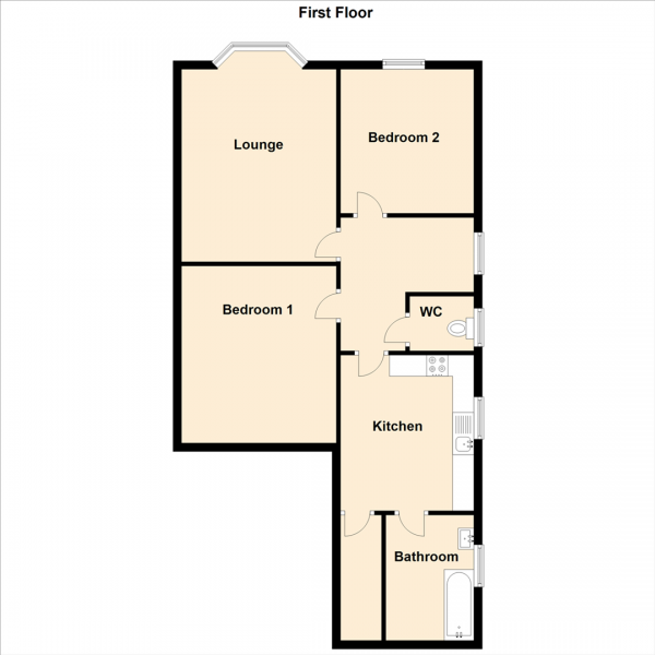 Floor Plan Image for 2 Bedroom Property for Sale in Verne Road, North Shields