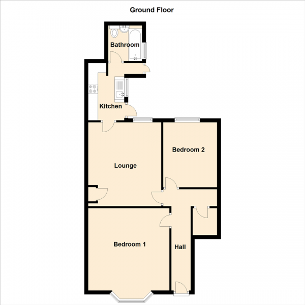 Floor Plan Image for 2 Bedroom Ground Flat to Rent in Bamborough Terrace, North Shields