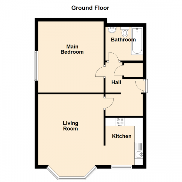 Floor Plan Image for 1 Bedroom Ground Flat for Sale in 12 Northumberland Square, North Shields