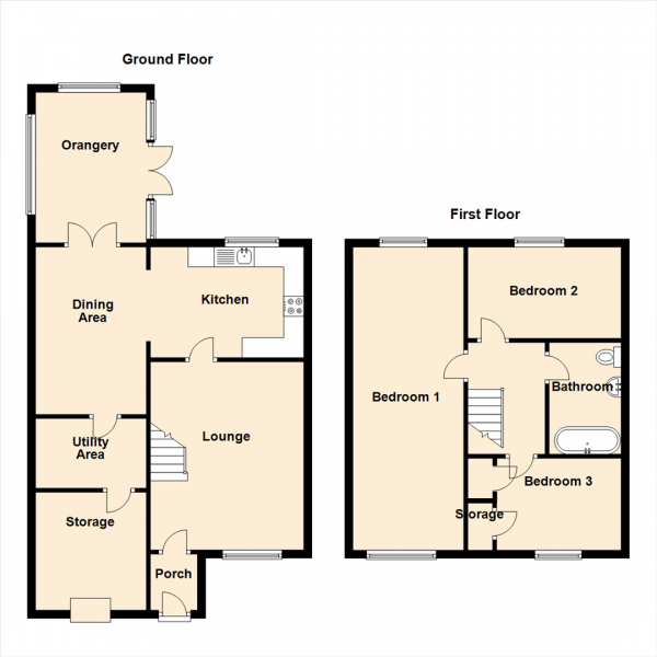 Floor Plan Image for 3 Bedroom Semi-Detached House for Sale in Monks Wood, North Shields