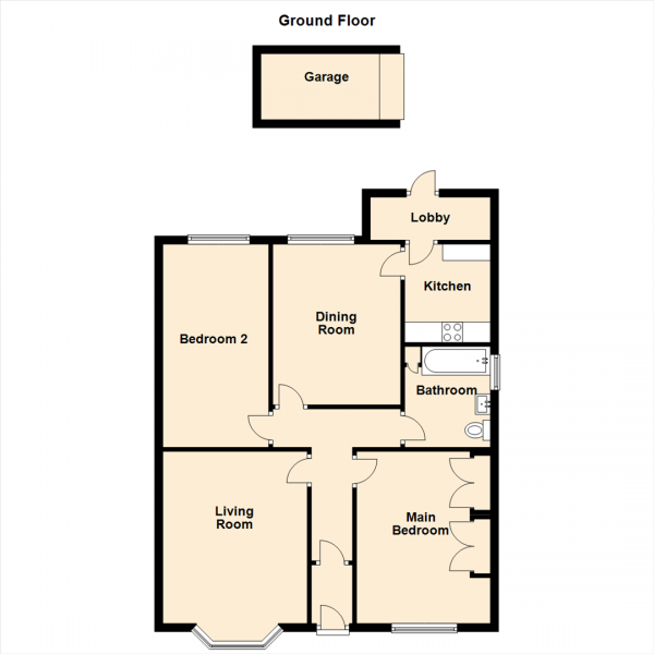 Floor Plan Image for 2 Bedroom Semi-Detached Bungalow for Sale in Lynn Road, North Shields