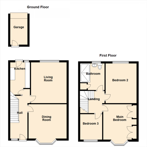 Floor Plan Image for 3 Bedroom Terraced House for Sale in Canberra Avenue, West Monkseaton, Whitley Bay