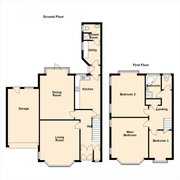 Floor Plan Image for 3 Bedroom Semi-Detached House for Sale in Parkside Crescent, Tynemouth