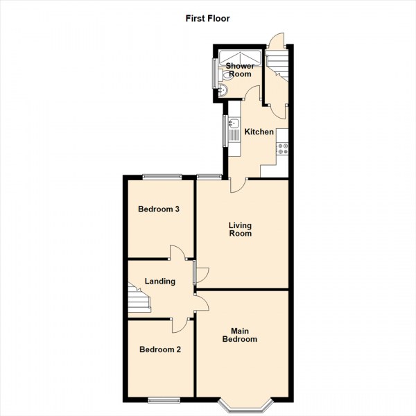 Floor Plan Image for 3 Bedroom Property for Sale in Trevor Terrace, North Shields