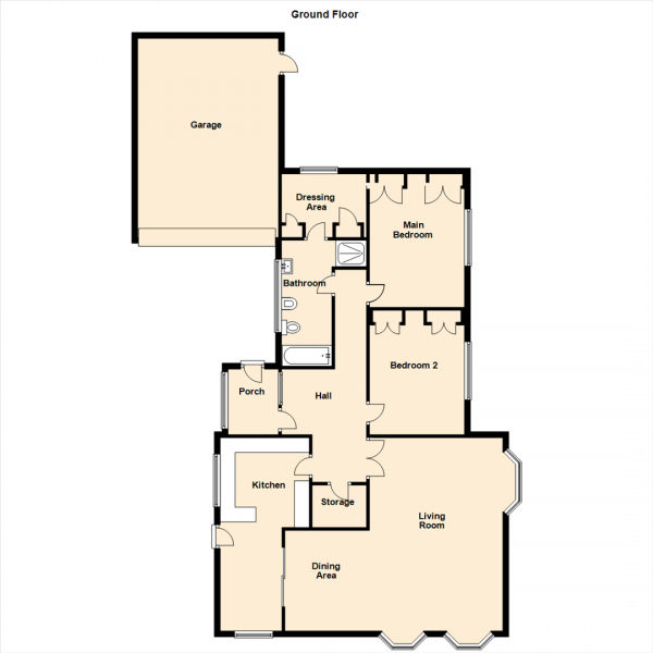 Floor Plan Image for 2 Bedroom Semi-Detached Bungalow for Sale in Woodlands, Preston Village, North Shields