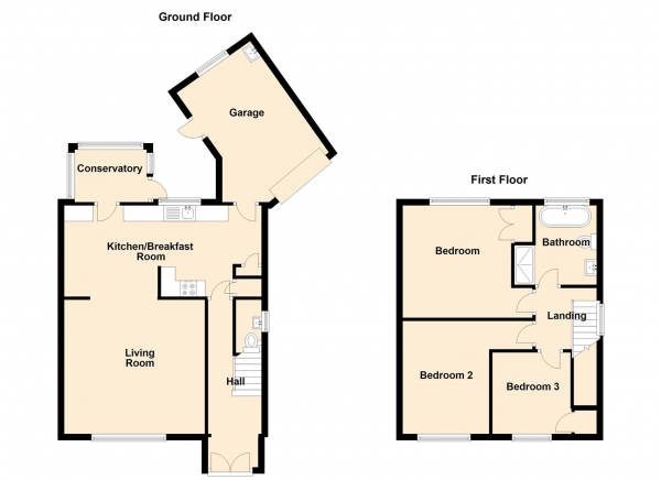 Floor Plan Image for 3 Bedroom Semi-Detached House for Sale in Edington Road, Marden, North Shields