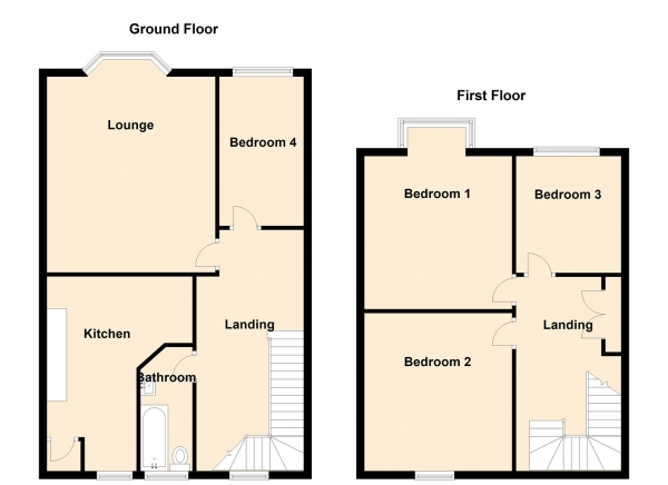 Floor Plan Image for 4 Bedroom Maisonette for Sale in Washington Terrace, North Shields