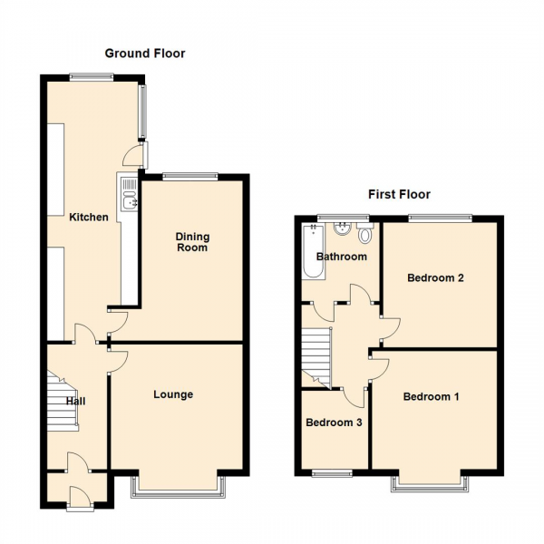 Floor Plan Image for 3 Bedroom Terraced House for Sale in Camp Terrace, North Shields