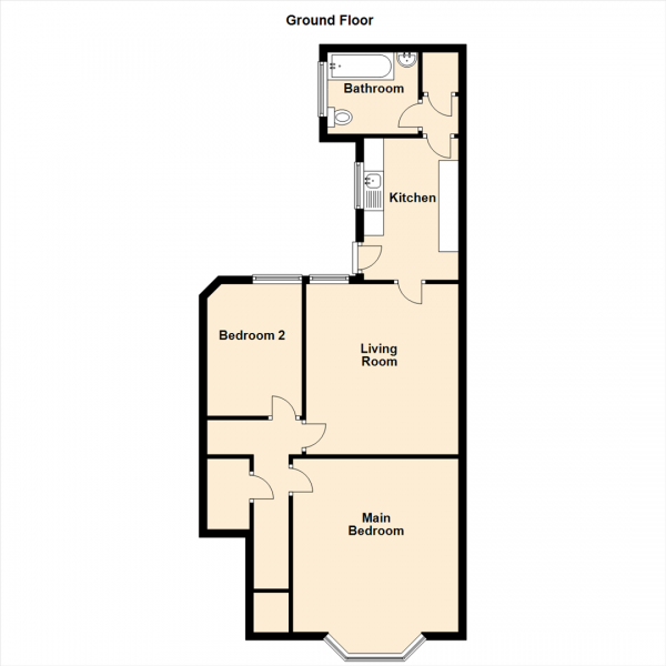 Floor Plan Image for 2 Bedroom Ground Flat for Sale in Donkin Terrace, North Shields