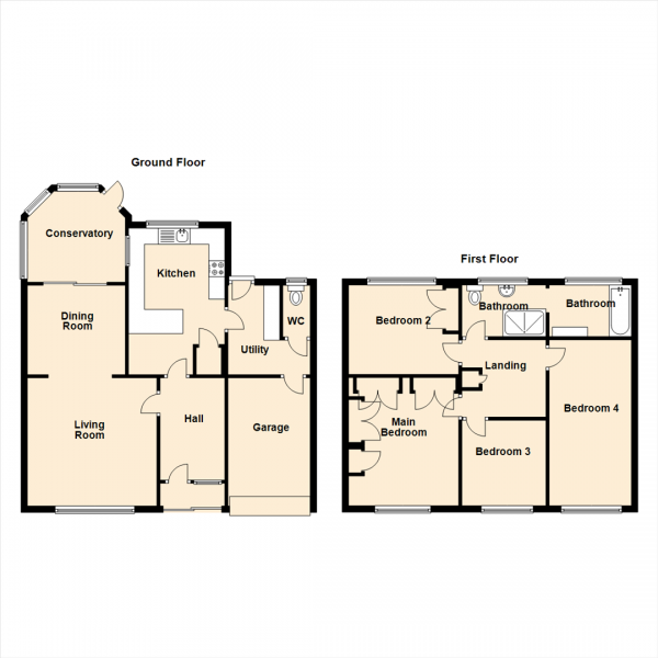 Floor Plan Image for 4 Bedroom Semi-Detached House for Sale in Sandwich Road, Preston Grange, North Shields