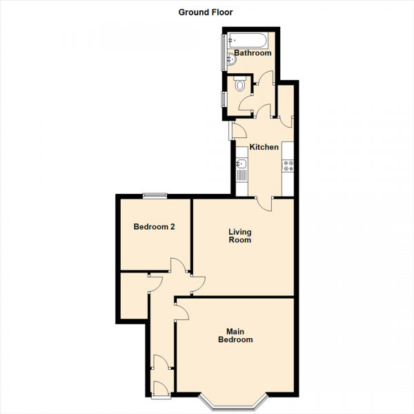 Floor Plan Image for 2 Bedroom Ground Flat for Sale in Park Crescent East, North Shields