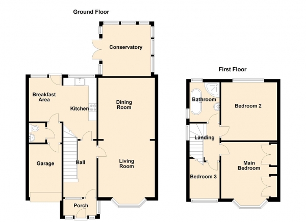 Floor Plan Image for 3 Bedroom Semi-Detached House for Sale in Beechwood Avenue, Whitley Bay