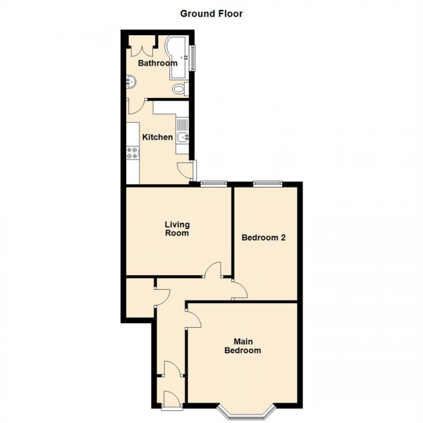 Floor Plan Image for 2 Bedroom Ground Flat to Rent in Eskdale Terrace, Cullercoats, North Shields