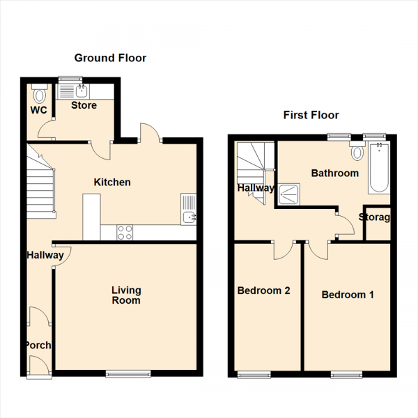 Floor Plan Image for 2 Bedroom Terraced House for Sale in Edith Street, Tynemouth