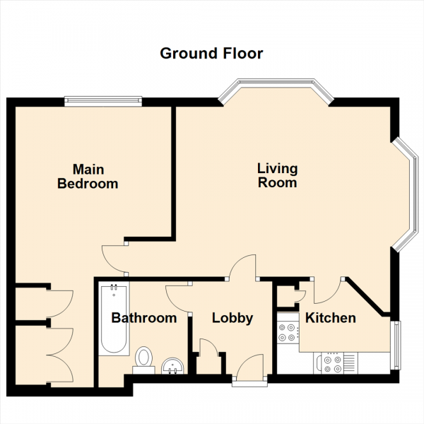 Floor Plan Image for 1 Bedroom Apartment for Sale in Percy Park Road, Tynemouth