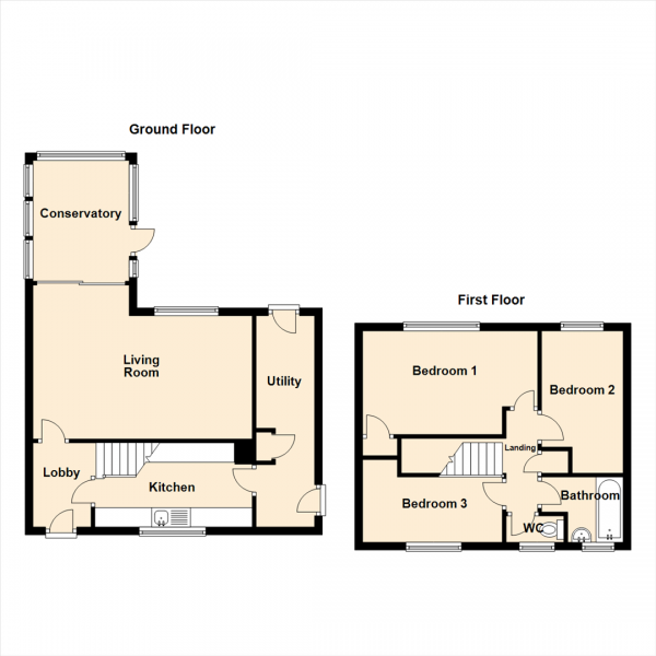 Floor Plan Image for 3 Bedroom Semi-Detached House for Sale in Falmouth Road, North Shields