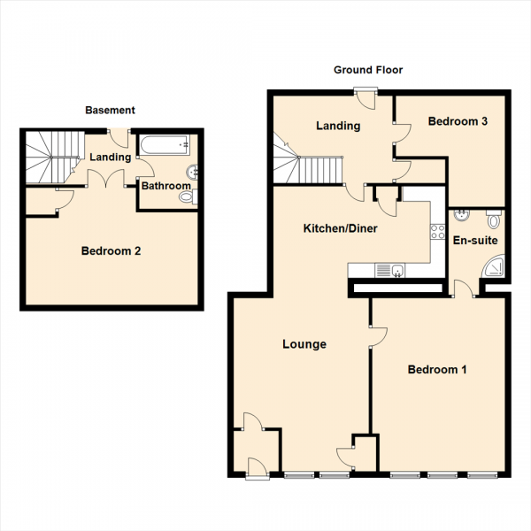 Floor Plan Image for 3 Bedroom Maisonette to Rent in Arcade Park, North Shields