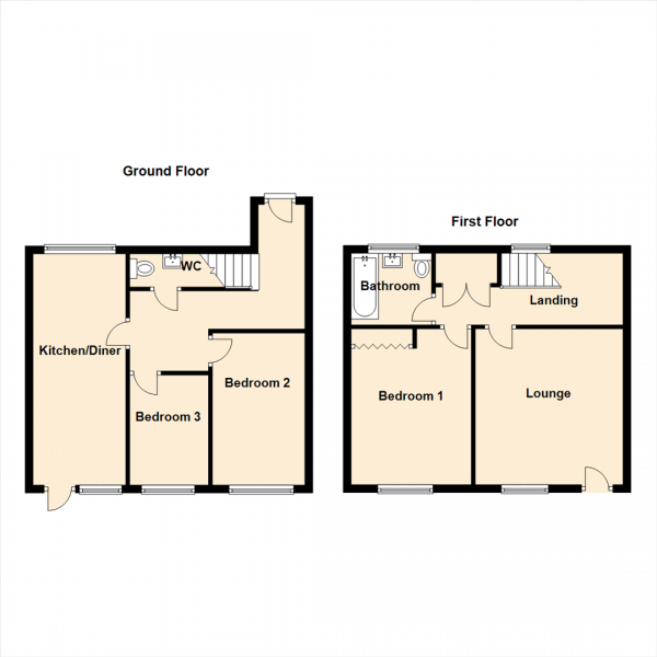 Floor Plan Image for 3 Bedroom Terraced House for Sale in Camden Square, North Shields