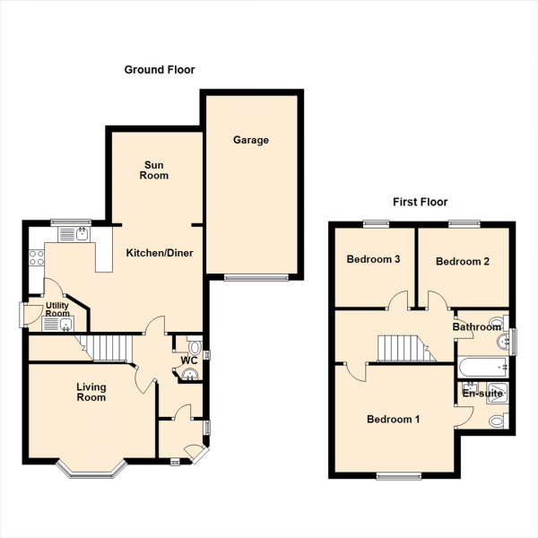 Floor Plan Image for 3 Bedroom Detached House for Sale in Appleby Park, North Shields