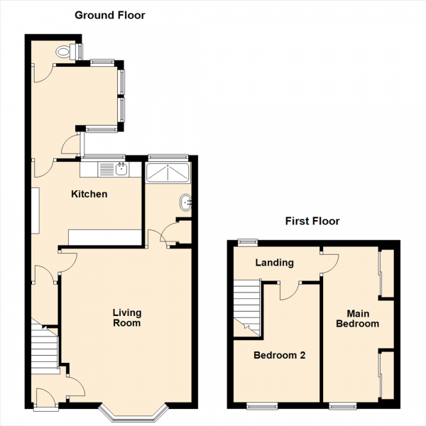 Floor Plan Image for 2 Bedroom Semi-Detached House for Sale in Clara Avenue, Shiremoor, Newcastle Upon Tyne