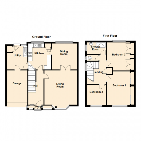 Floor Plan Image for 3 Bedroom Semi-Detached House for Sale in Cornhill Crescent, North Shields