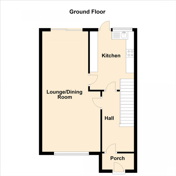Floor Plan for 3 Bedroom Terraced House for Sale in Oakwood Close, Gateshead, NE9, 7SX -  &pound140,000