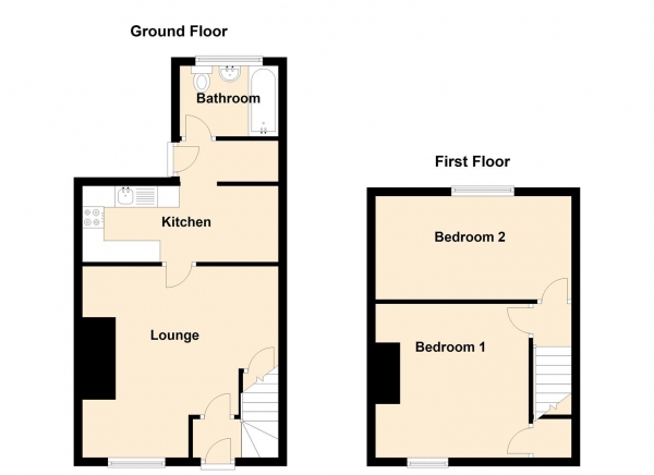 Floor Plan Image for 2 Bedroom End of Terrace House for Sale in Strothers Terrace, High Spen, Rowlands Gill