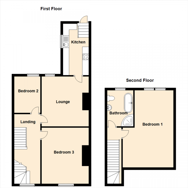 Floor Plan Image for 3 Bedroom Maisonette for Sale in Florence Avenue, Gateshead