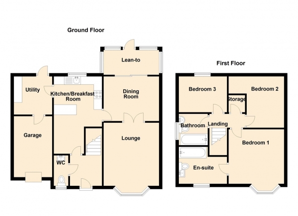 Floor Plan Image for 3 Bedroom Detached House for Sale in Burdon Park, Sunniside, Newcastle Upon Tyne