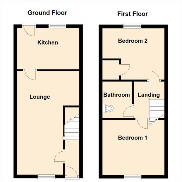 Floor Plan Image for 2 Bedroom Semi-Detached House for Sale in Village Heights, Gateshead