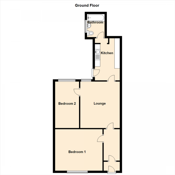 Floor Plan Image for 2 Bedroom Ground Flat for Sale in Eastbourne Avenue, Gateshead