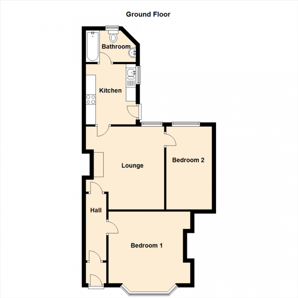 Floor Plan Image for 2 Bedroom Flat for Sale in Avenue Road, Gateshead