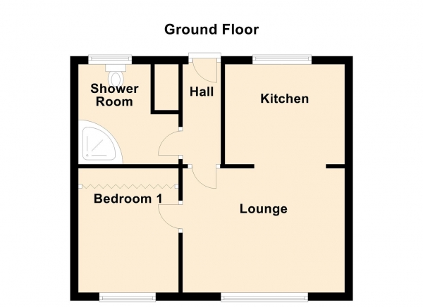 Floor Plan Image for 1 Bedroom Ground Flat for Sale in Crathie, Birtley, Chester Le Street