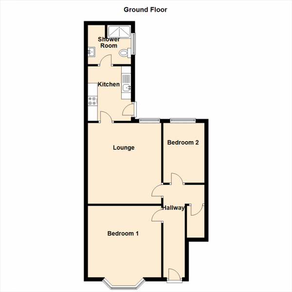 Floor Plan Image for 2 Bedroom Ground Flat for Sale in Saltwell Place, Gateshead