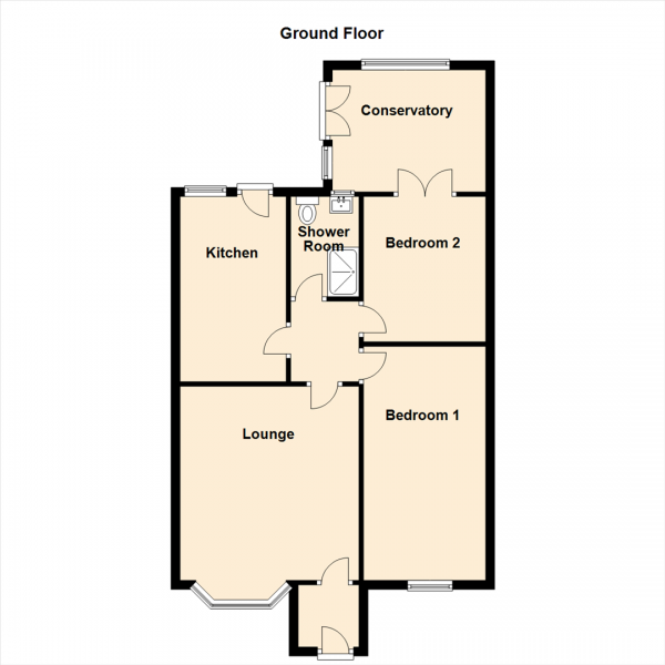 Floor Plan for 2 Bedroom Detached Bungalow for Sale in Riverside Court, Gateshead, NE11, 9QX - Offers Over &pound220,000