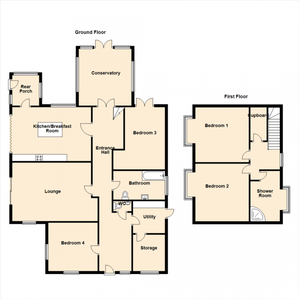 Floor Plan Image for 4 Bedroom Property for Sale in Spa Well Close, Blaydon-On-Tyne