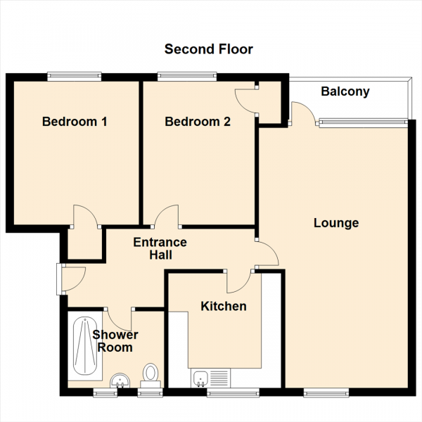 Floor Plan Image for 2 Bedroom Apartment for Sale in Wellington Court, Gateshead