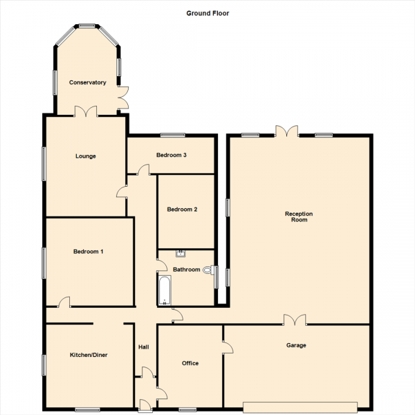 Floor Plan Image for 3 Bedroom Bungalow for Sale in Glossop Street, High Spen, Rowlands Gill