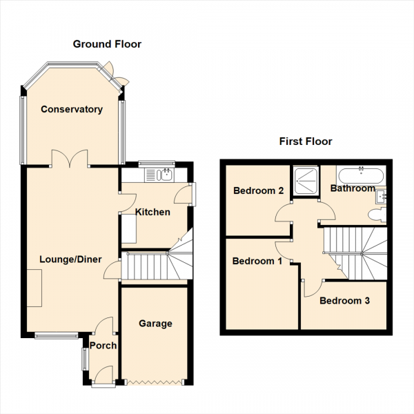 Floor Plan Image for 3 Bedroom Semi-Detached House for Sale in Muirfield Drive, Washington