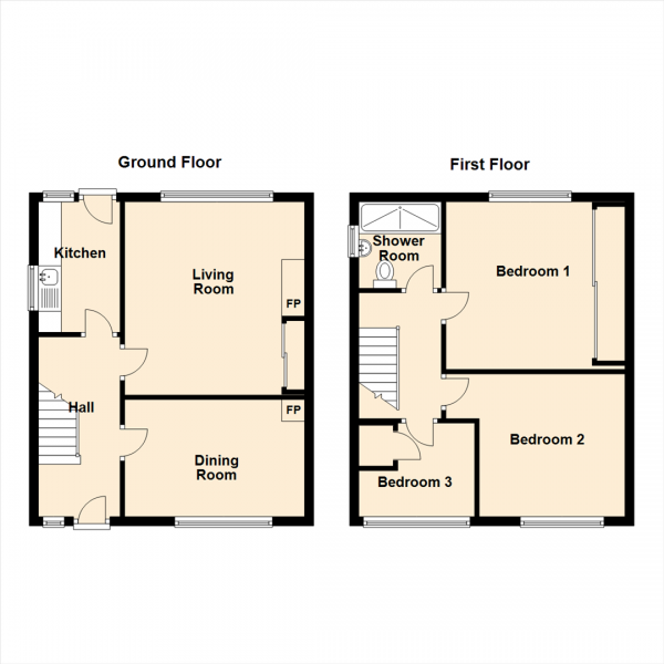 Floor Plan Image for 3 Bedroom Semi-Detached House for Sale in Split Crow Road, Gateshead