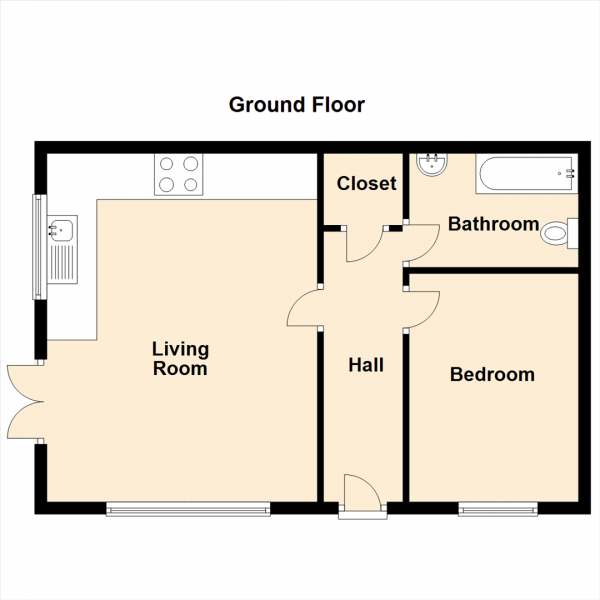 Floor Plan Image for 1 Bedroom Flat for Sale in The Staiths, Gateshead