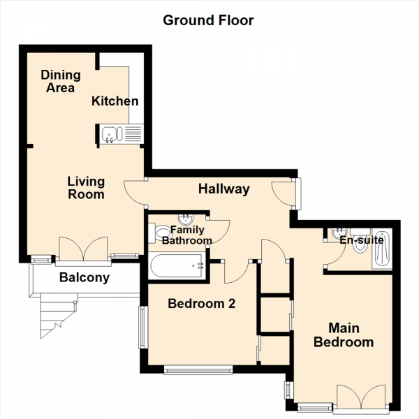 Floor Plan Image for 2 Bedroom Apartment for Sale in Fletcher Road, Gateshead