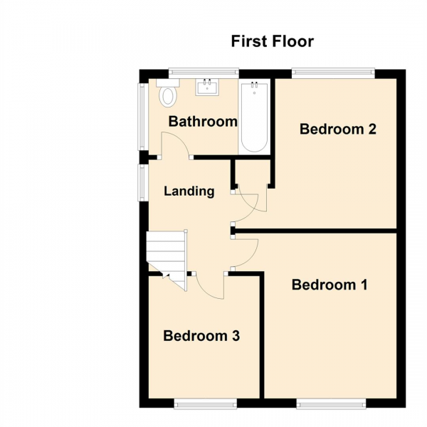 Floor Plan Image for 3 Bedroom Semi-Detached House to Rent in Wells Gardens, Low Fell, Gateshead